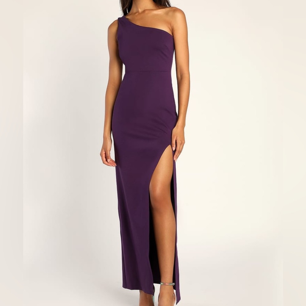 NWT Good Times Only Purple One-Shoulder Maxi Dress